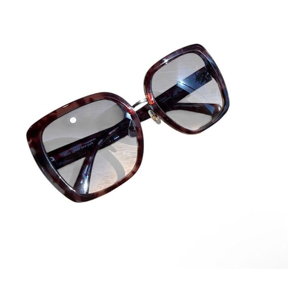 Kate Spade Kimber Sunglasses Blue Havana Tortoise Shell Print Big Oversized NWT - Picture 1 of 14